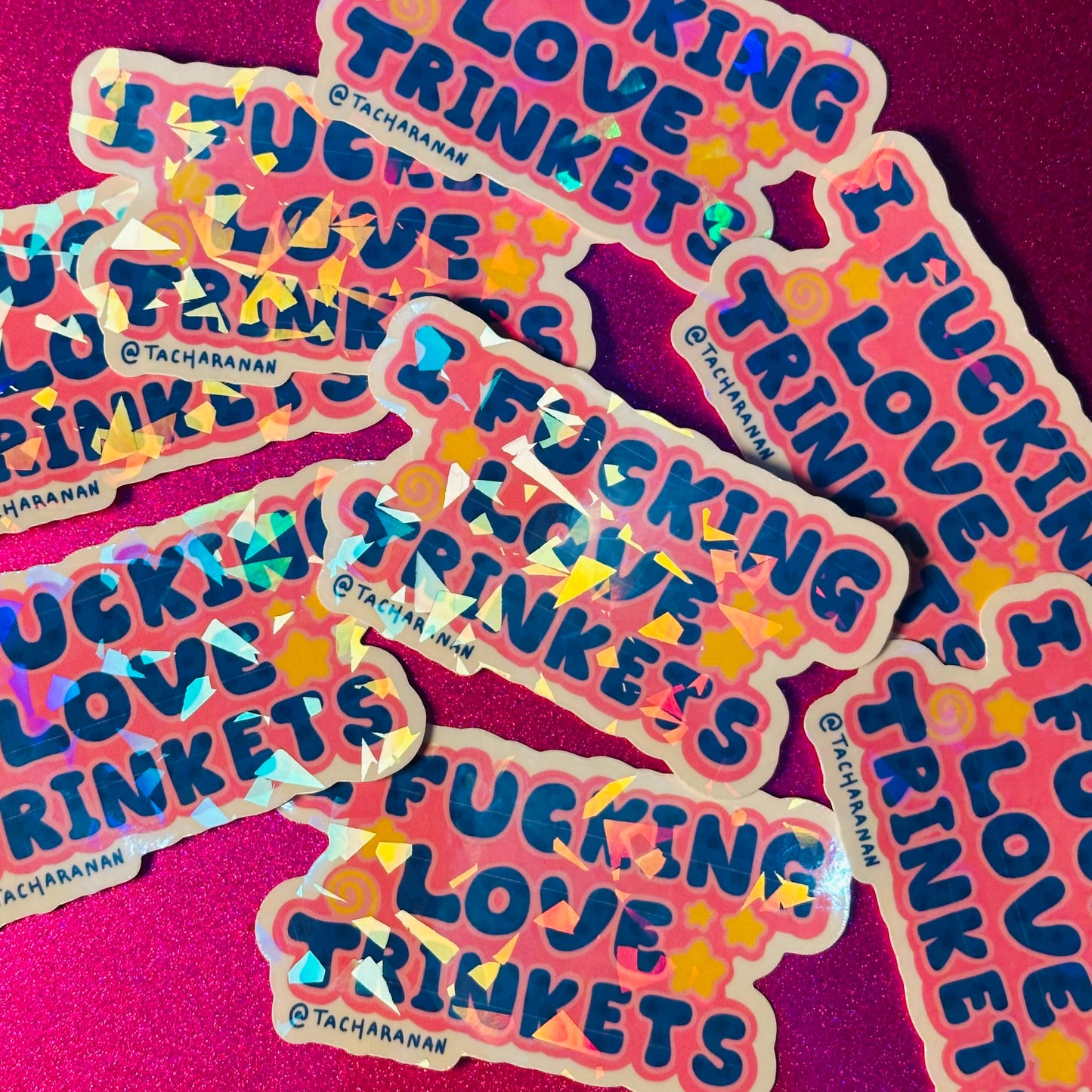 'I Fucking Love Trinkets' Sticker