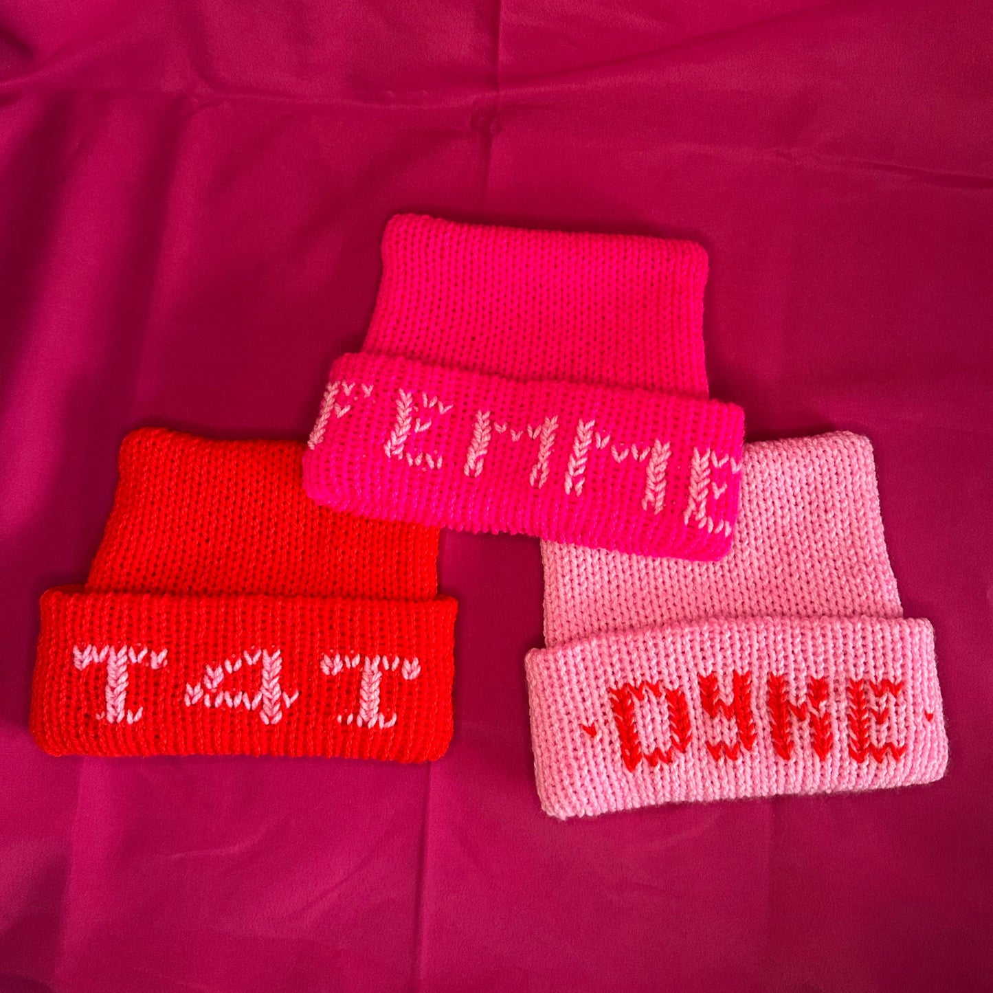Knitted Cat Hats (with text)