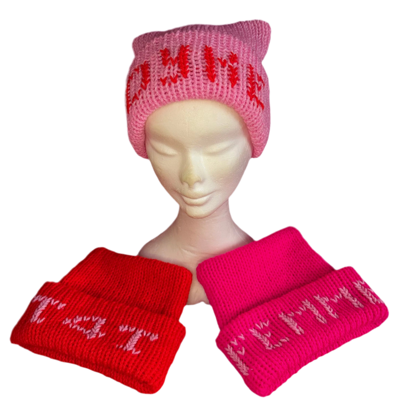 Knitted Cat Hats (with text)